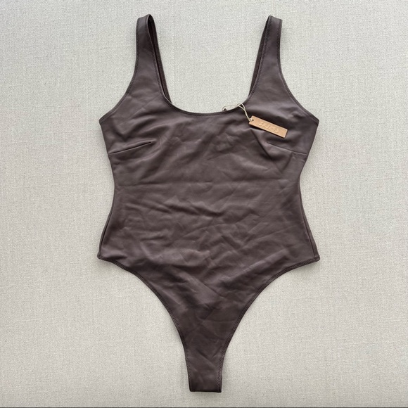 SKIMS Wet Jersey Tank Bodysuit in Brown - Picture 6 of 12